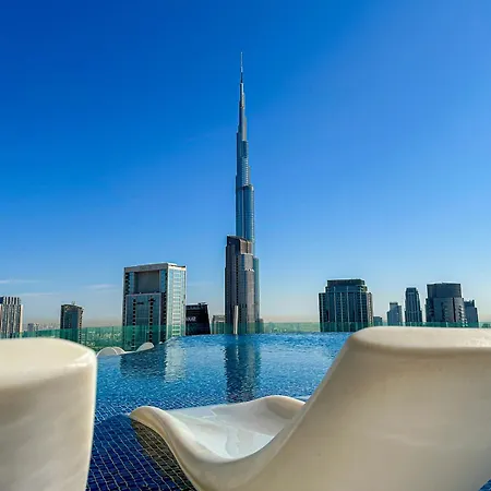 Full Burj Khalifa View Lux 2Bedroom With Rooftop Pool Central Location In Paramount Hotel Midtown Dubai Exterior photo
